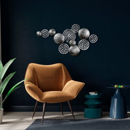 Wallity Aurora 5 - Escultura de pared de metal plata